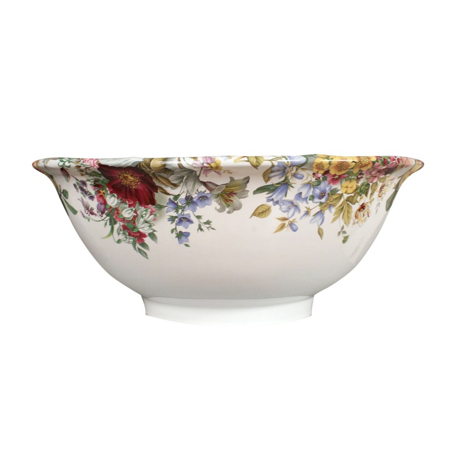 hand painted floral porcelain vessel lavatory